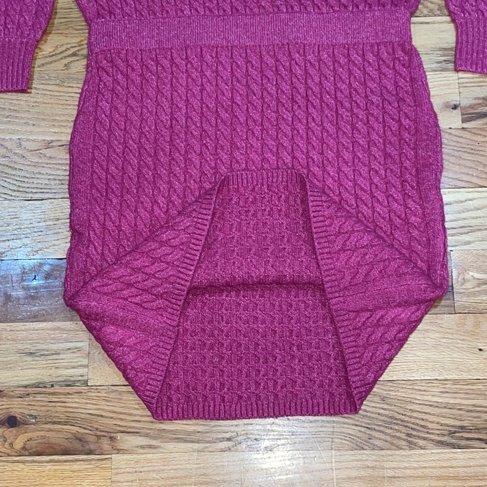NEW Cable Knit Button  Thick Placket Sweater Dress sz Large L - Picture 9 of 15